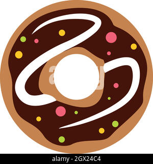 Chocolate donut icon, flat style Stock Vector Image & Art - Alamy