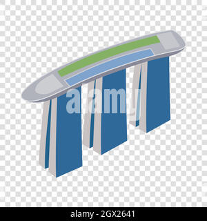 Marina Bay Sands hotel in Singapore isometric icon Stock Vector