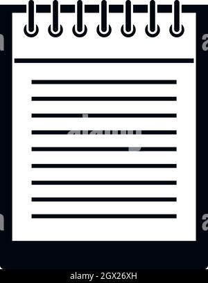 Spiral notepad icon, simple style Stock Vector