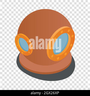 Diving suit helmet isometric icon Stock Vector