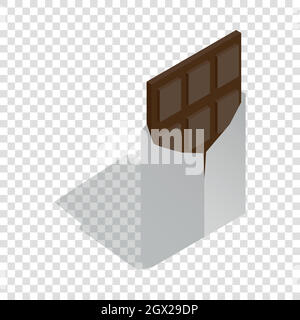 Dark chocolate isometric icon Stock Vector