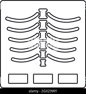 X ray photo icon, outline style Stock Vector