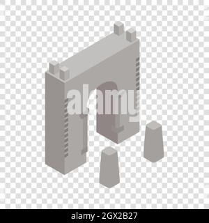 Wall fortress isometric icon Stock Vector