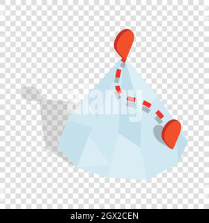 Mountains with gps pin isometric icon Stock Vector