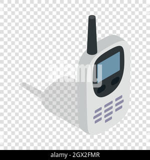 Radio with GPS navigator isometric icon Stock Vector