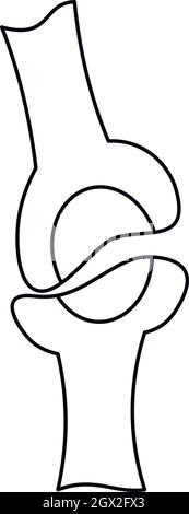 Knee joint icon, outline style Stock Vector