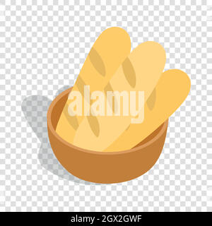 Fresh loaves isometric icon Stock Vector