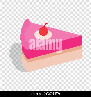 Piece of cake isometric icon Stock Vector