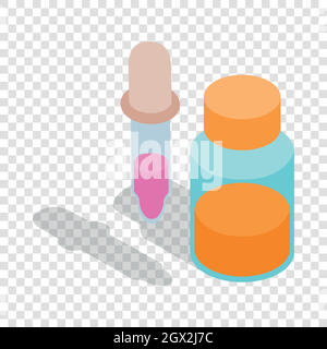 Vanilla essence isometric icon Stock Vector