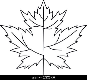 Maple leaf icon, outline style Stock Vector