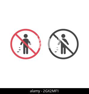 Do not litter, no rubbish red sign. No dumping garbage icon. Stock Vector
