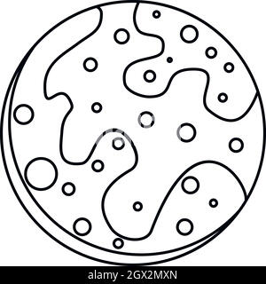 Mars planet color icon thin line, linear, outline vector. Mars red ...