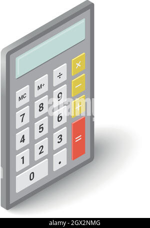 Calculator icon, isometric style Stock Vector