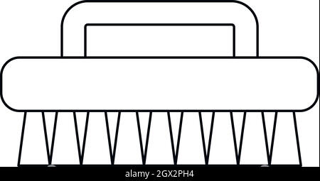 Brush for cleaning icon, outline style Stock Vector