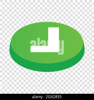 Confirmation button isometric icon Stock Vector