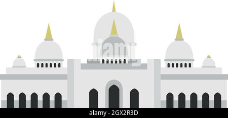 Taj Mahal icon, flat style Stock Vector