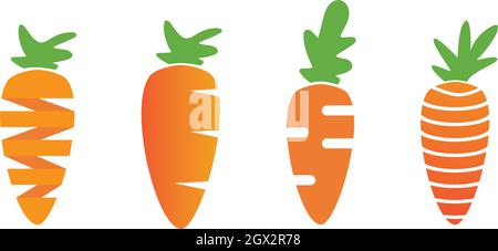 carrot ilustration logo vector template Stock Vector