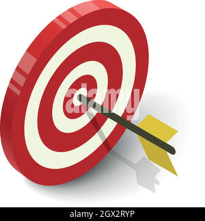 Target icon, isometric style Stock Vector
