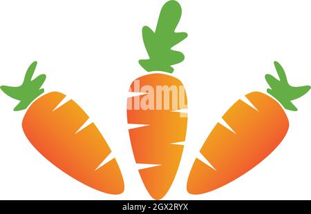 carrot ilustration logo vector template Stock Vector