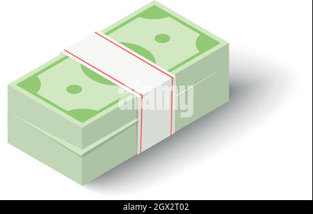 Cash icon, isometric style Stock Vector