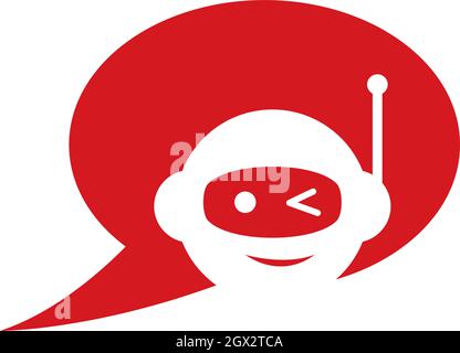 chat bot logo vector template Stock Vector