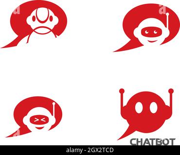 chat bot logo vector template Stock Vector