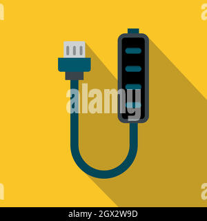 Charger icon, flat style Stock Vector
