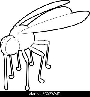 Mosquito icon, outline style Stock Vector