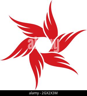 Wing fortex  Logo Template vector icon design Stock Vector