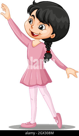 Cute ballet dancer cartoon character illustration Stock Vector Image ...