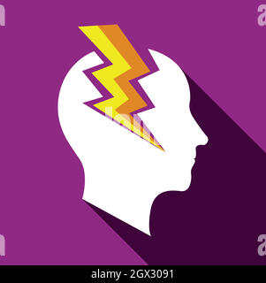 Angry man icon, flat style Stock Vector