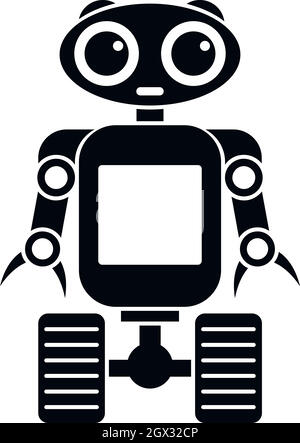 Robot on wheels icon, simple style Stock Vector
