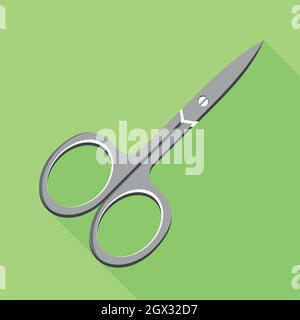 Nain scissors icon, flat style Stock Vector