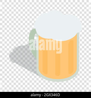 Beer mug isometric icon Stock Vector