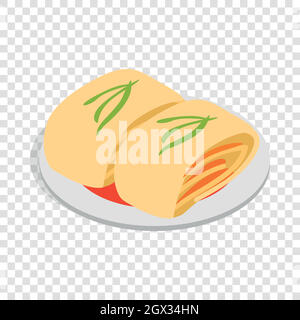 Kimchi, korean food isometric icon Stock Vector