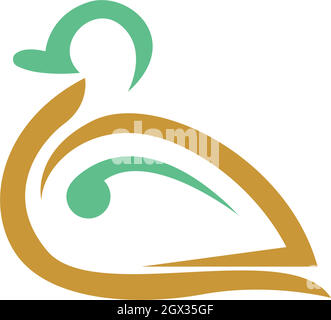 Duck icon logo design concept template illustration Stock Vector