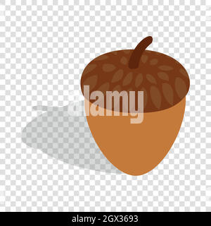 Acorn isometric icon Stock Vector