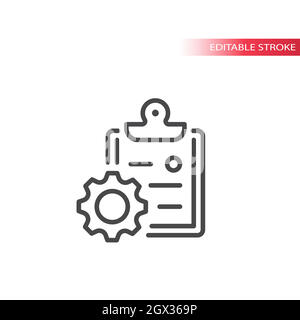 Clipboard with gear or cogwheel vector icon Stock Vector