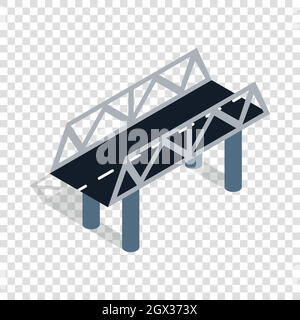 Road bridge isometric icon Stock Vector