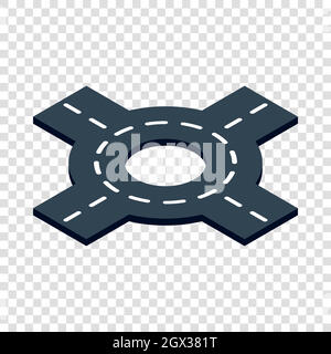 Circular interchange isometric icon Stock Vector