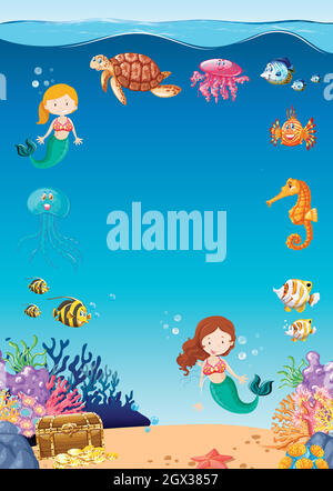 Amazing Underwater Marine Life Stock Vector