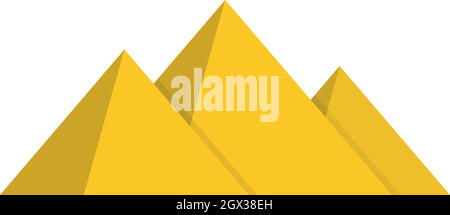 Pyramide icon, flat style Stock Vector