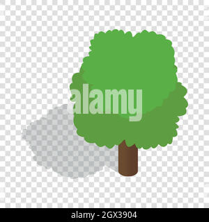 Fluffy tree isometric icon Stock Vector