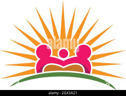 Adoption and community care Logo template vector icon Stock Vector