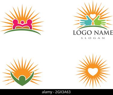 Adoption and community care Logo template vector icon Stock Vector