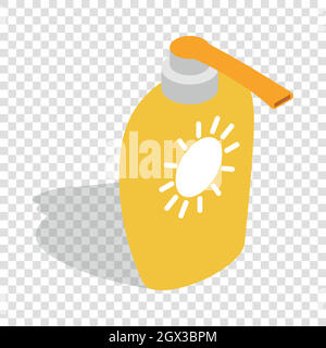 Bottle of suntan cream isometric icon Stock Vector