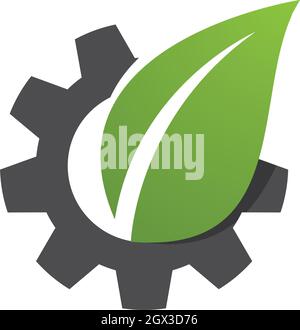 Gear leaf logo vector icon template Stock Vector