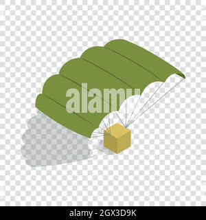 Military parachute isometric icon Stock Vector