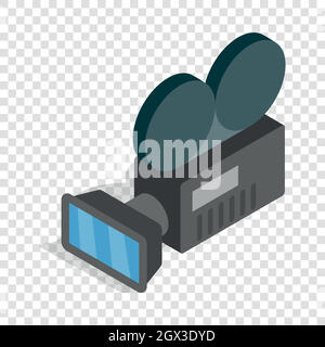 Retro cinema camera isometric icon Stock Vector