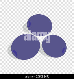 Blue plum isometric icon Stock Vector